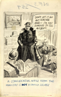 'A confidential notice from the Ministry is NOT a family secret', WWII poster between 1939 and 1946. Creators: Central Office of Information, Unknown.