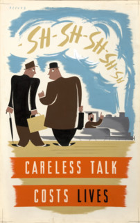 'Careless talk costs lives',  World War II poster, between 1939 and 1946. Creators: Central Office of Information, Frederick Reeves.