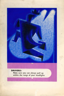 'Drivers - make sure you can always pull up within...', WWII road safety poster, between 1939-1946. Creators: Central Office of Information, Tom Gentleman.