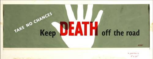 'Take no chances. Keep death off the road', World War II poster, between 1939 and 1946. Creators: Central Office of Information, Ashley Havinden.
