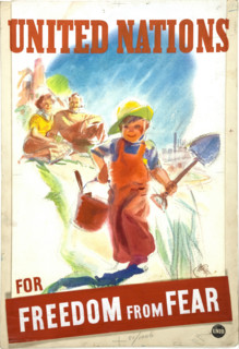 Unity of Strength: 'United Nations for freedom from fear', World War II poster, June 1941. Creators: Central Office of Information, Unknown.