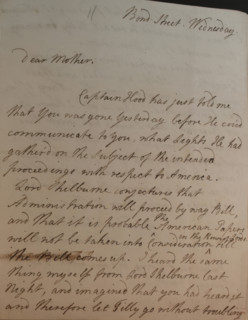 Letter from William Pitt, 1770s. Creator: William Pitt the Younger.