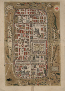 Ierusalem, et suburbia eius. Map of Jerusalem in Civitates Orbis Terrarum, 1584. Creator: Adrichem, Christian Kruik van (1533-1585).