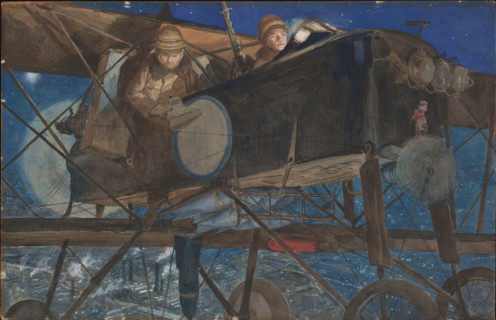 Night bombing, 1918. Creator: Flameng, François (1856-1923).