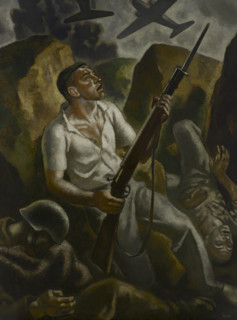 The Exodus. Triptych of War, left panel, 1937-1938. Creator: Arteta, Aurelio (1879-1940).