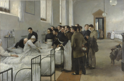 A Hospital Ward during the Chief Physician's Round, 1889. Creator: Jiménez Aranda, Luis (1845-1928).