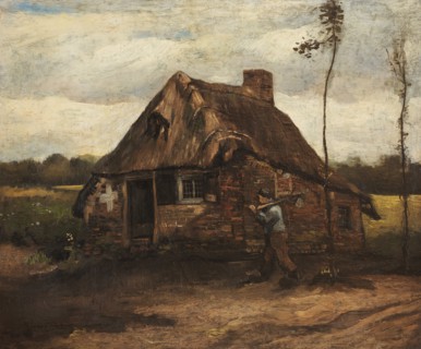 Cottage with Peasant Coming Home, 1885. Creator: Gogh, Vincent, van (1853-1890).