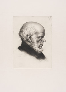 Portrait of Adolf Menzel, 1885. Creator: Stauffer-Bern, Karl (1857-1891).