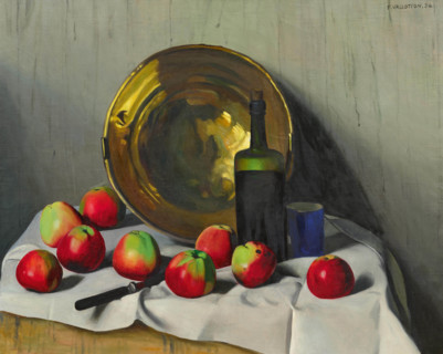 Bassine de cuivre et pommes, 1924. Creator: Vallotton, Felix Edouard (1865-1925).