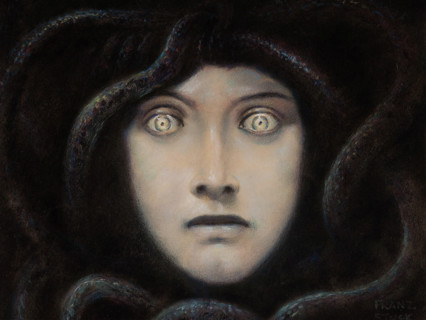 Head of Medusa, c1892. Creator: Stuck, Franz, Ritter von (1863-1928).