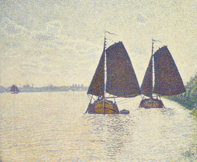 Péniches sur l'Escaut, 1892. Creator: Rysselberghe, Théo van (1862-1926).