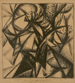Still life - Bouquet with Autumn Leaves, 1915. Creator: Bogomazov, Alexander Konstantinovich (1880-1930).