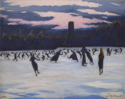 Skaters at Marie-Henriette Park, Ostend, 1924. Creator: Spilliaert, Léon (1881-1946).
