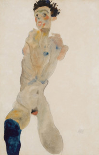 Standing Male with Crossed Arms (Self-portrait), 1912. Creator: Schiele, Egon (1890-1918).