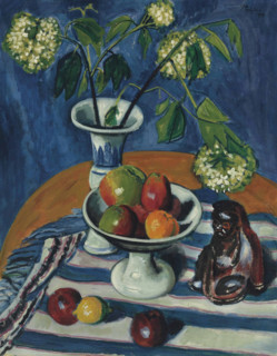 Still life with apples and viburnum, 1923. Creator: Pechstein, Hermann Max (1881-1955).