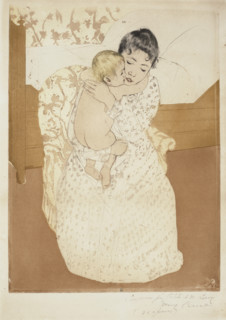 Maternal Caress, 1890-1891. Creator: Cassatt, Mary (1845-1926).