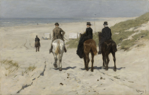 Morning Ride along the Beach, 1876. Creator: Mauve, Anton (1838-1888).
