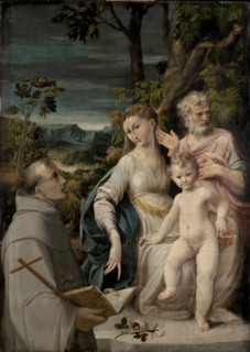 The Holy Family with Saint Francis of Assisi, c1534. Creator: Mazzola Bedoli, Girolamo (c. 1500-1569).