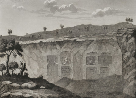 Temple of Diana that Morales recognized in the Almudejo hill, Guadalajara province, Spain, 1852.  Creator: Antonio Roca Sallent.
