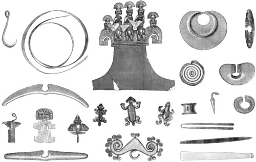 Gold ornaments from the graves of the Incas of Peru, 1883. Creator: Unknown.
