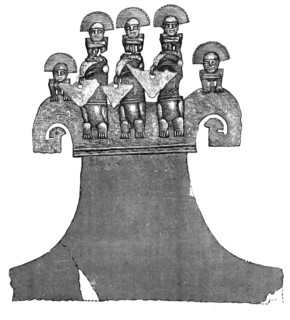 Gold ornaments from the graves of the Incas of Peru - altar-shrine of gold..., 1883. Creator: Unknown.