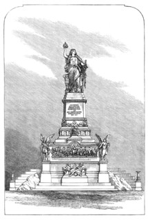 Statue of Germania, opposite Bingen, on the Rhine, 1883. Creator: Unknown.