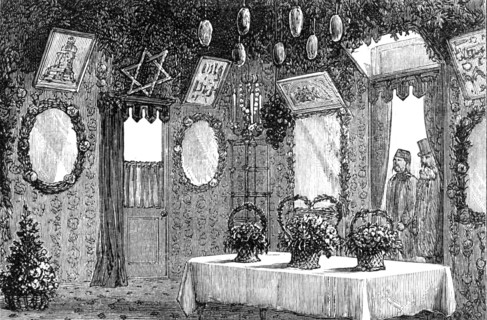 Sir Moses Montefiore's tent for the Jewish Feast of Tabernacles, 1883. Creator: Unknown.