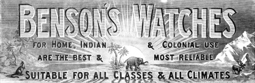 Benson's Watches, 1883. Creator: Unknown.