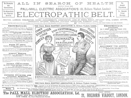 Electropathic Belt, 1883.  Creator: Unknown.