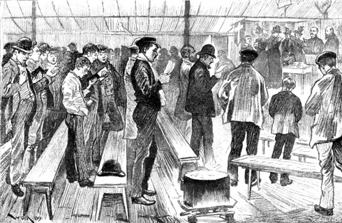 The Gasworkers’ Strike: Sunday Service at the South Metropolitan Gas Company’s works, 1890. Creator: Unknown.