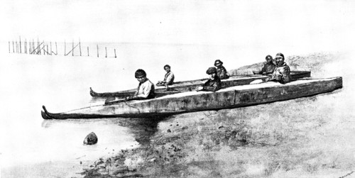 Lord Lonsdale’s travels in the Arctic regions of North America: a Bidarka voyage, Alaska..., 1890. Creator: Unknown.