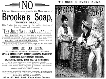 Advertisement for Brooke’s Soap, 1890. Creator: Unknown.