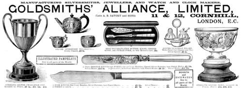 Advertisement for Goldsmith’s Alliance Limited, 1890. Creator: Unknown.