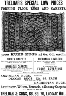 Advertisement for Treloar’s Foreign Floor Rugs and Carpets, 1890. Creator: Unknown.