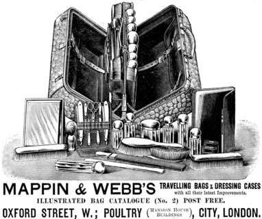 Advertisement for Mappin & Webb’s Travelling Bags & Dressing Cases, 1890. Creator: Unknown.