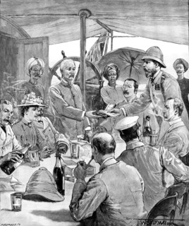 Stanley’s Expedition: presentation of the order of Zanzibar, by the British Consul...Mombasa, 1890. Creator: P Naumann.