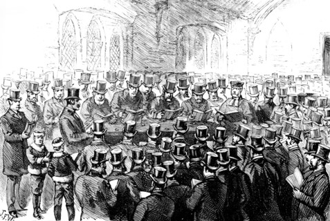 Funeral of the Rev. Dr. Adler: service in the Chapel, Willesden, 1890. Creator: Unknown.