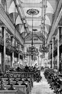 Great Synagogue, St. James's-Place, Aldgate: Special Service in memory of the late Chief Rabbi, 1890 Creator: Paterson.