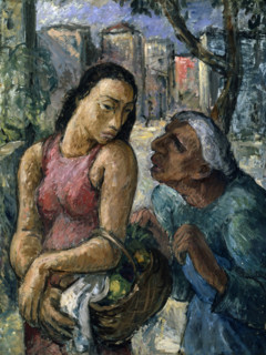 'Conversation on a Street', 20th century.  Creator: Karl Hofer.