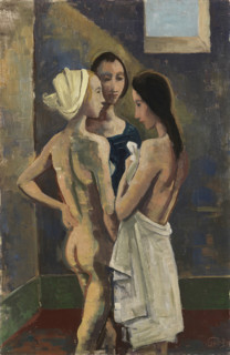 Three girls, 1943. Creator: Karl Hofer.