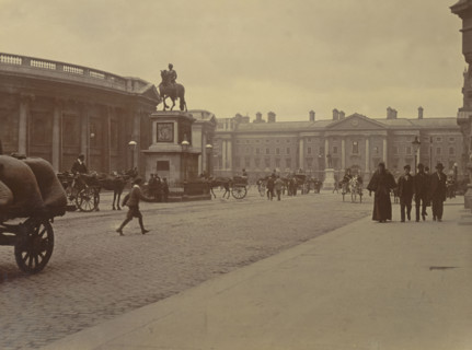 Dame Street scene,  College Green, Dublin, Ireland, c1895. Creator: Robert Augustus Henry L'Estrange.