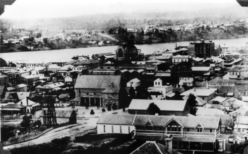 View of Brisbane city's central business district, c1883. Creator: Unknown.