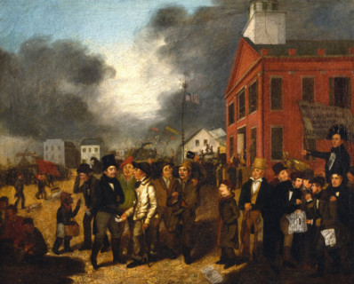 First State Election in Detroit, Michigan, 1837, (c1837). Creator: Thomas Mickell Burnham.