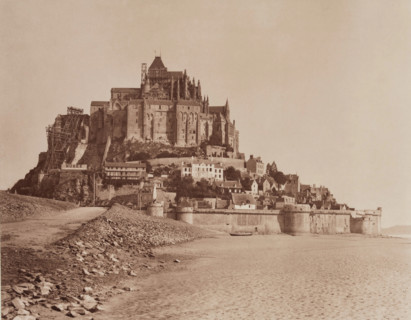 Mont Saint-Michel, between 1867 and 1870. Creator: Adolphe Braun.