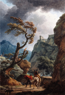 Soldiers in a Mountain Gorge, with a Storm, 1789. Creator: Claude-Joseph Vernet.