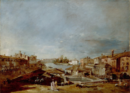 View of Dolo on the Brenta, between 1774 and 1776. Creator: Francesco Guardi.
