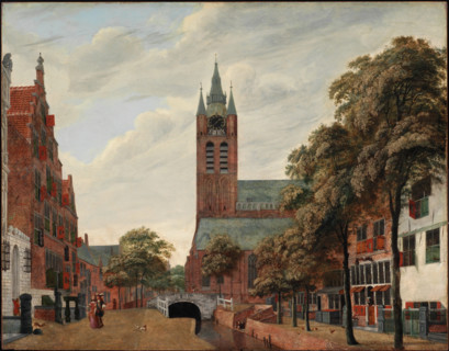 View of the Oude Delft Canal, Delft, c1660. Creator: Jan van der Heyden.