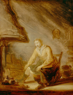 Woman before a Fire, c1640. Creator: Benjamin Gerritz Cuyp.