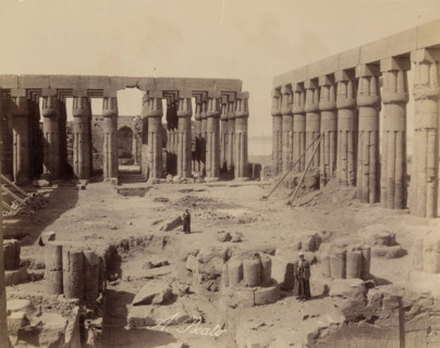 Inside First Court, Temple of Luxor, Looking South. Luxor, East Bank., between 1860 and 1903. Creator: Antonio Beato.