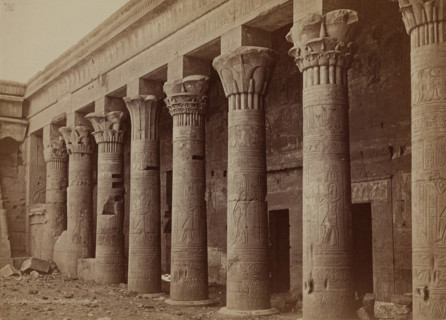 Colonade of the Temple of Isis at Philae, late 19th century. Creator: Henri Bechard.